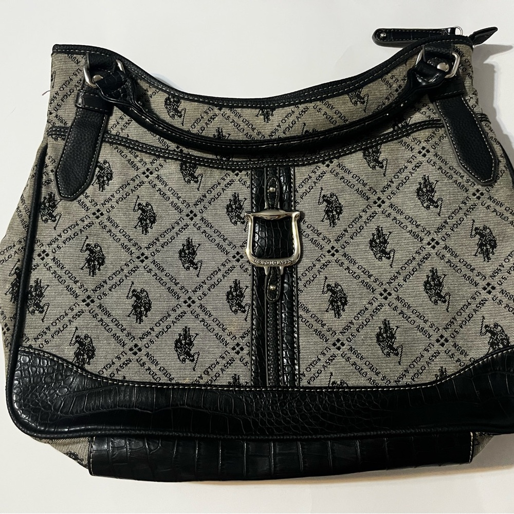 Polo Black and Cream Shoulder Bag
